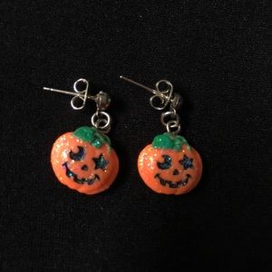 Handmade Pumpkin Jack-o-lantern Halloween Earrings